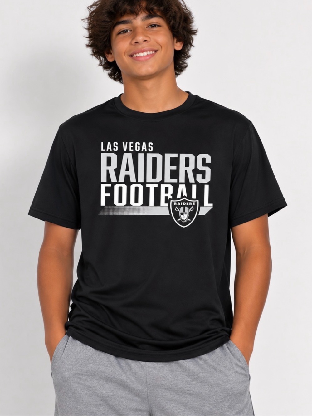NFL Las Vegas Raiders Black Graphic Short Sleeve Tee youth